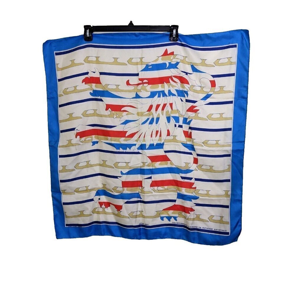 *ANDRE CLAUDE CANOVA 1982 Silk Scarf European Figure Skating Champions France